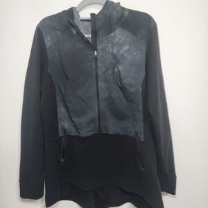 The North Face Womens L/G Black Tie Dye Hooded Jacket‎ Full Zip Pockets Athletic